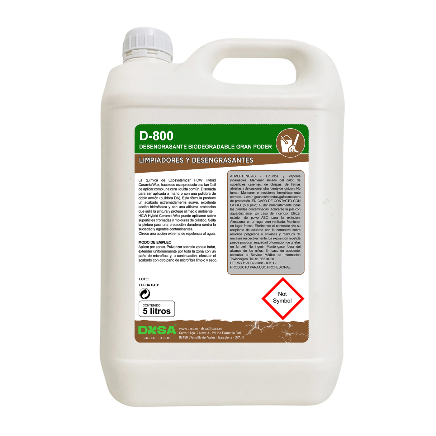D-800 Desengrasante biodegradable de gran poder