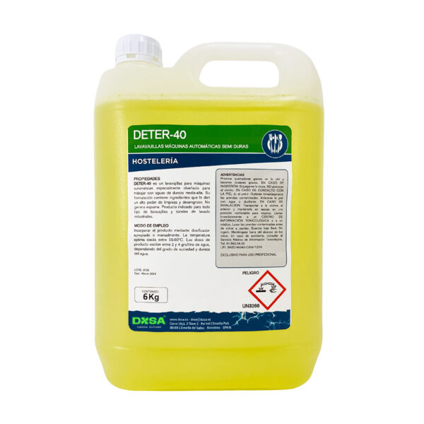 DETER-40 - Detergente para Lavavajillas Automáticos en Aguas Blandas