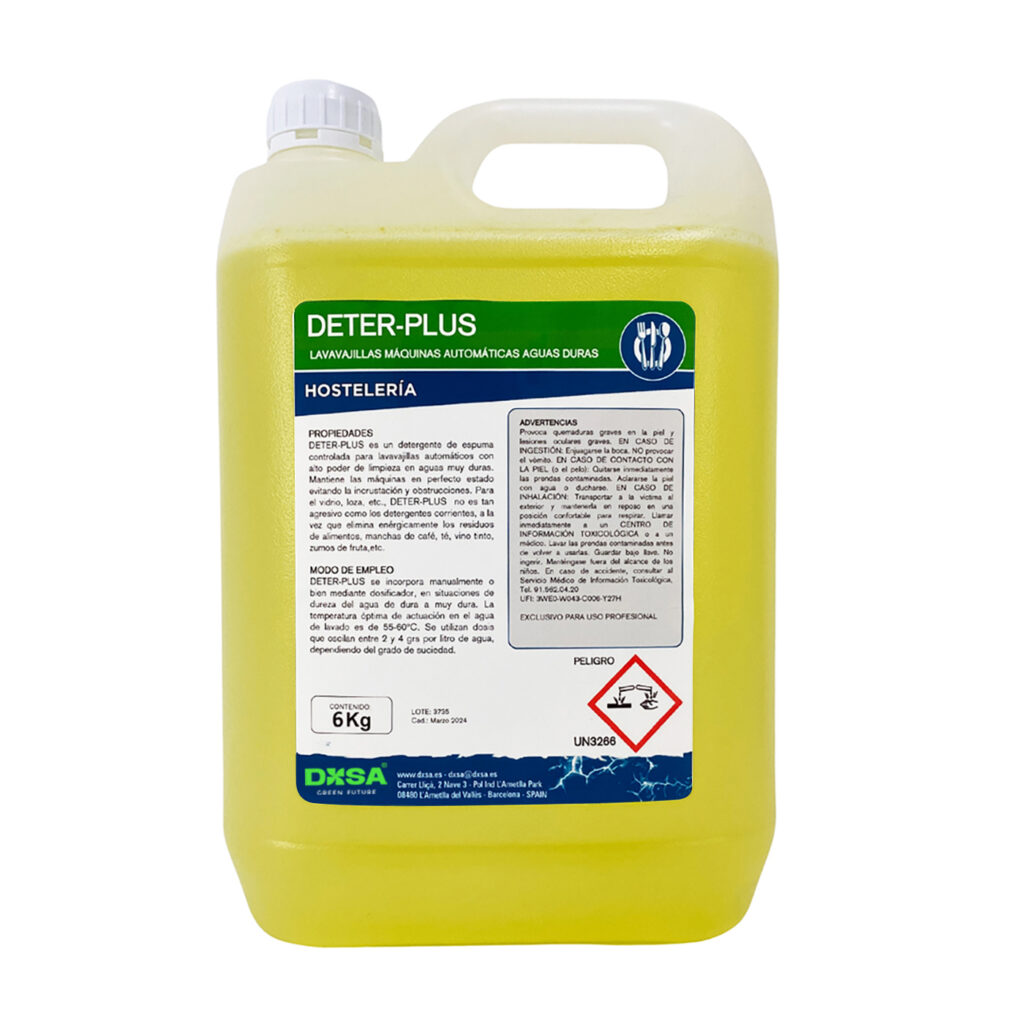 DETER-PLUS - Detergente para Lavavajillas en Aguas Duras