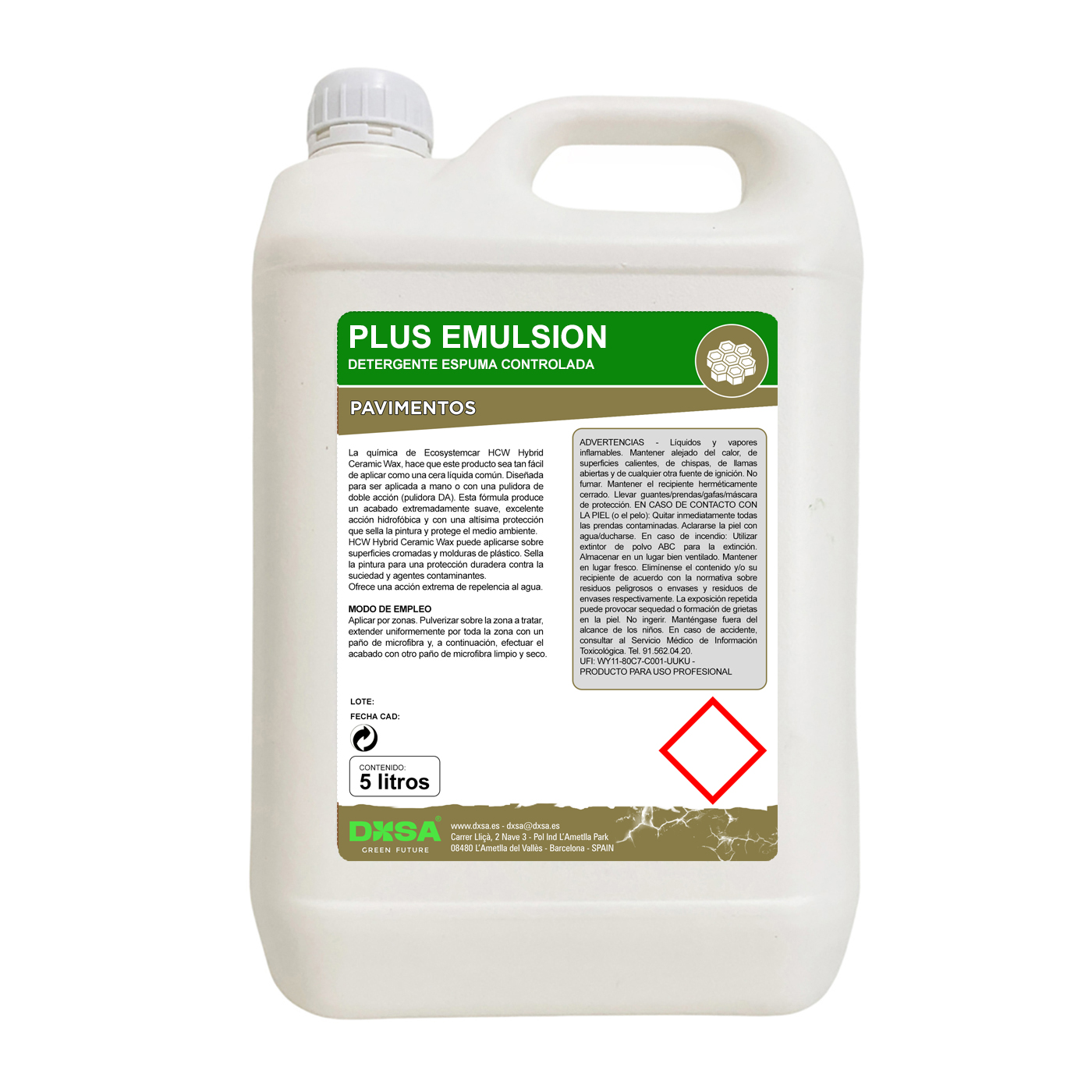 PLUS EMULSION Detergente técnico espuma controlada