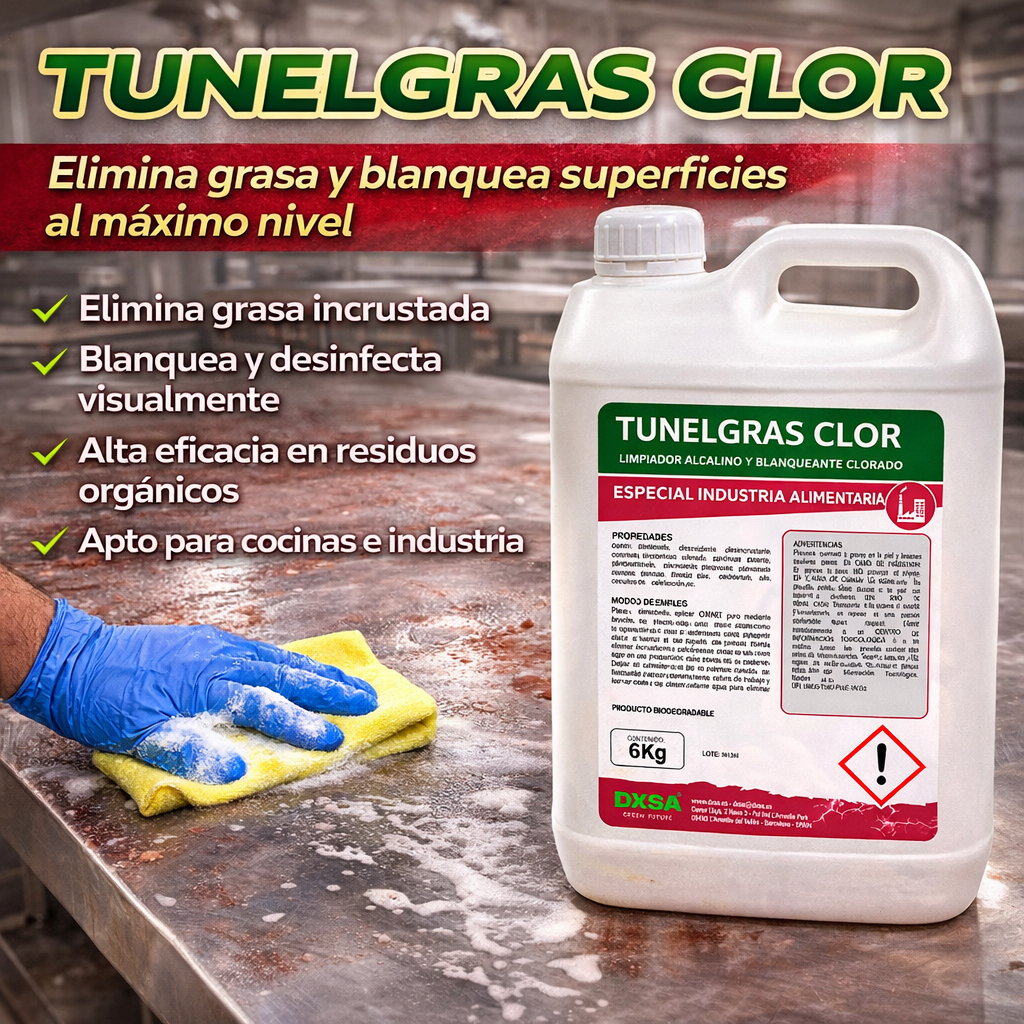 TUNELGRAS CLOR - – Limpiador alcalino y blanqueante clorado