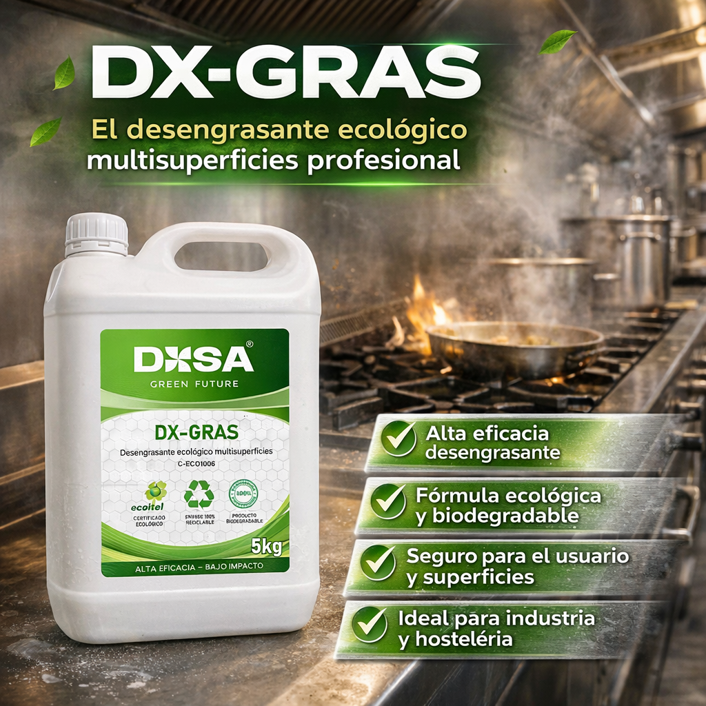 DXGRAS Desengrasante ecológico en cocina industrial