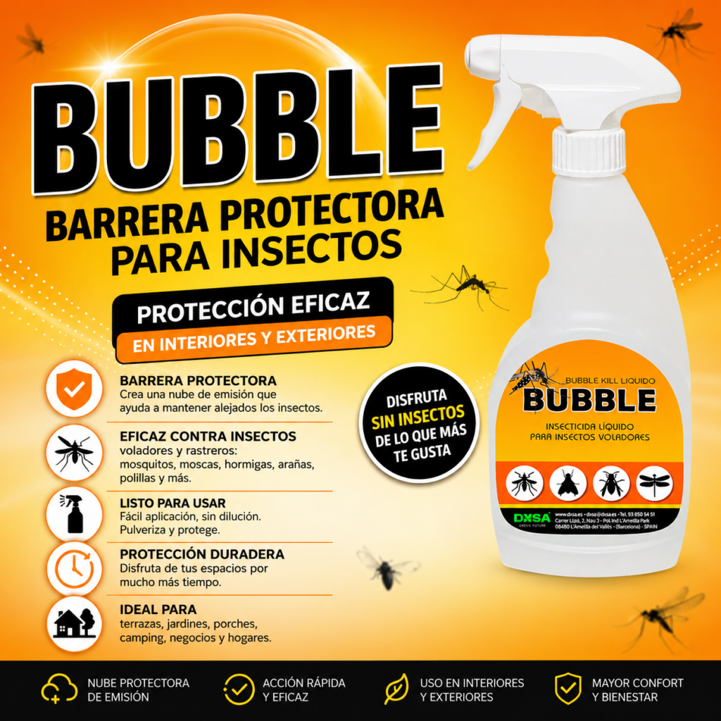 BUBBLE la barrera protectora que ayuda a mantener alejados insectos publi