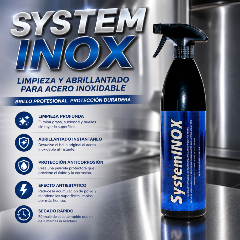 System Inox brillo y cuidado para el acero inoxidable publi