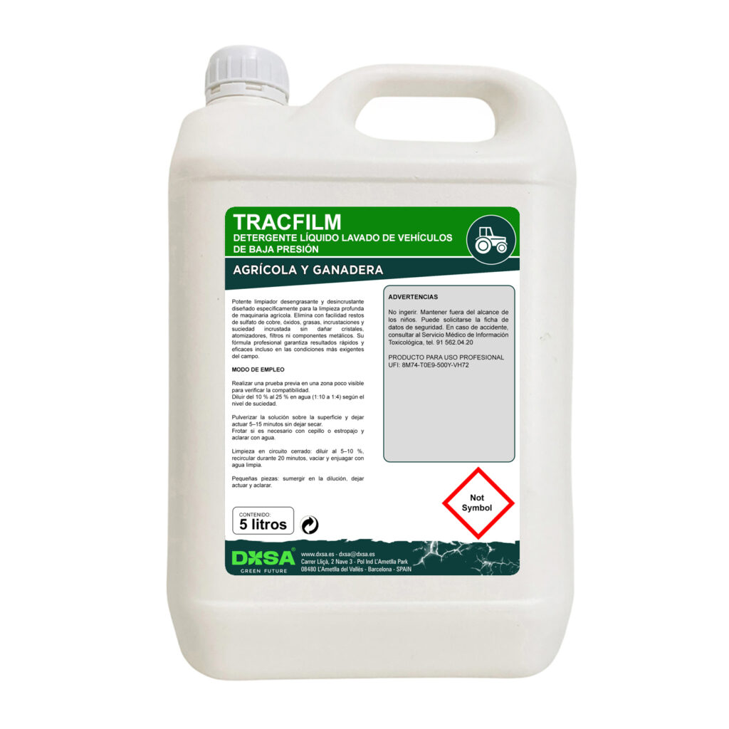 TRACFILM - Detergente líquido lavado de vehículos de baja presión
