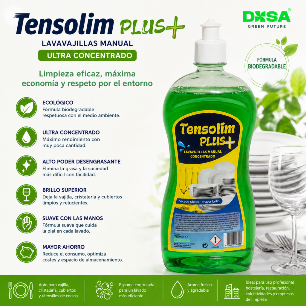Tensolim plus detergente manual concentrado