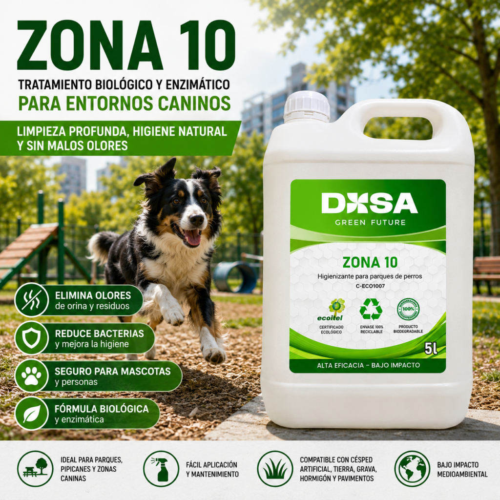 Tratamiento biológico y enzimático para entornos caninos