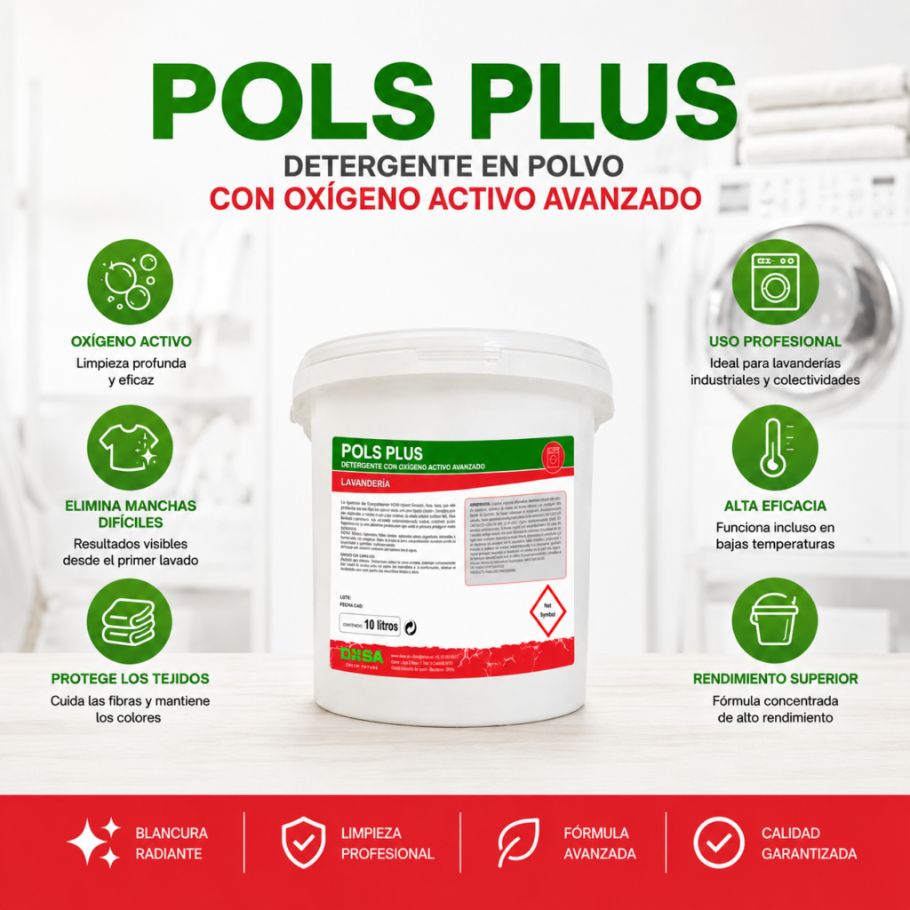 POLS-PLUS detergente en polvo con oxígeno activo 