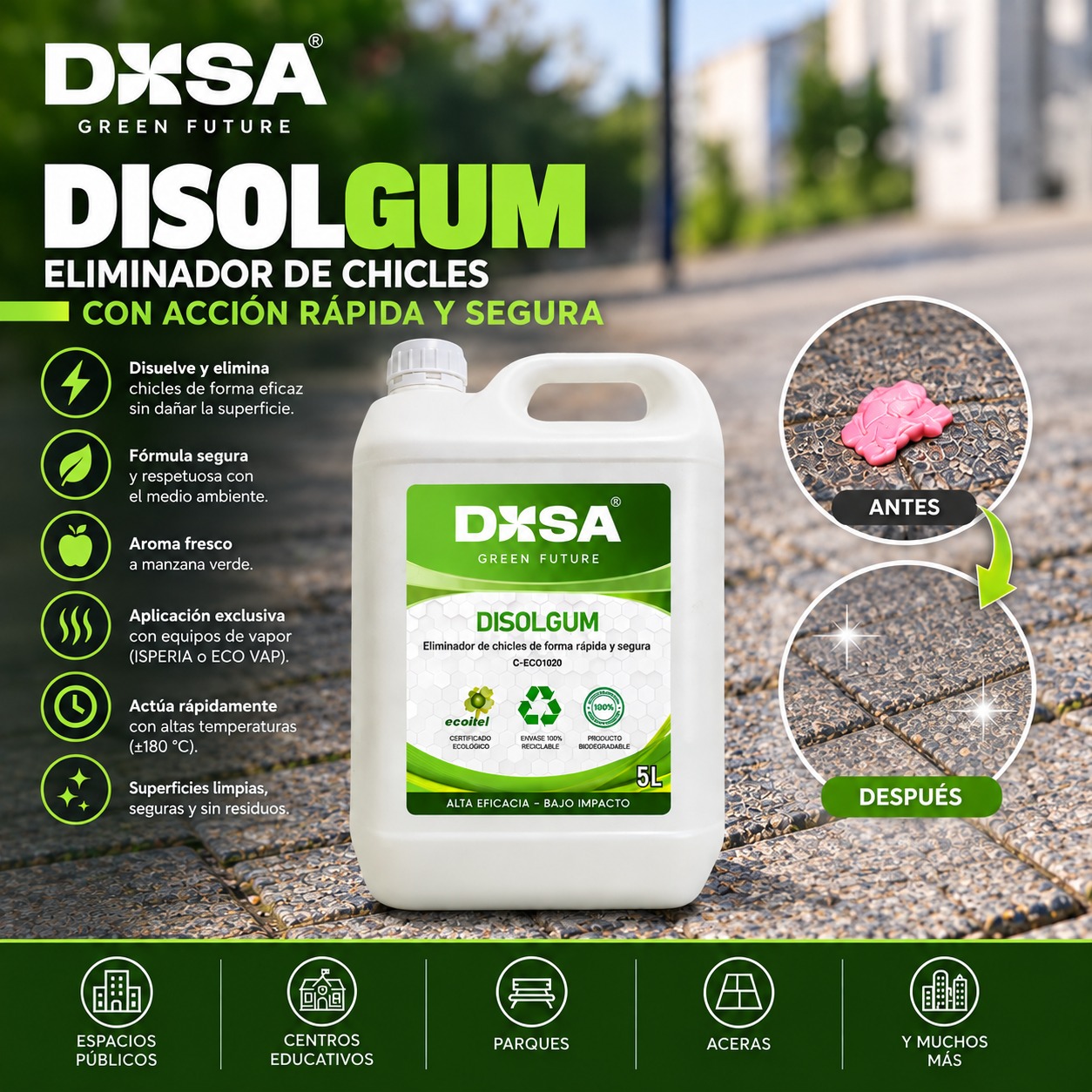Disolgum eliminador de chicles profesional