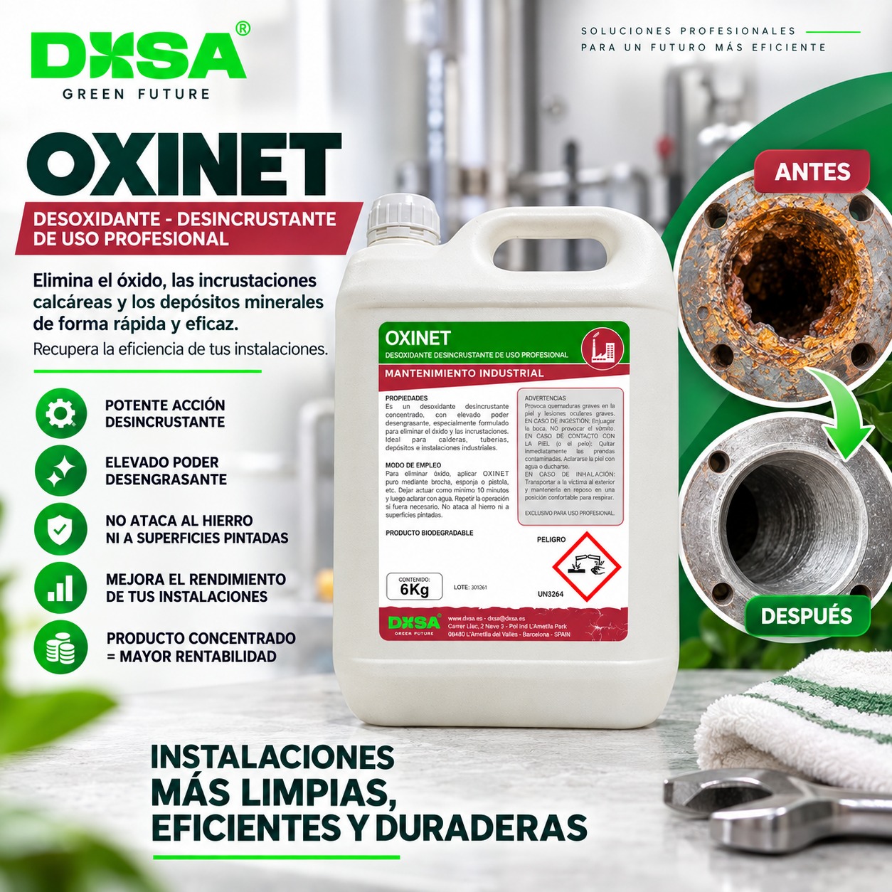 OXINET desoxidante y desincrustante profesional