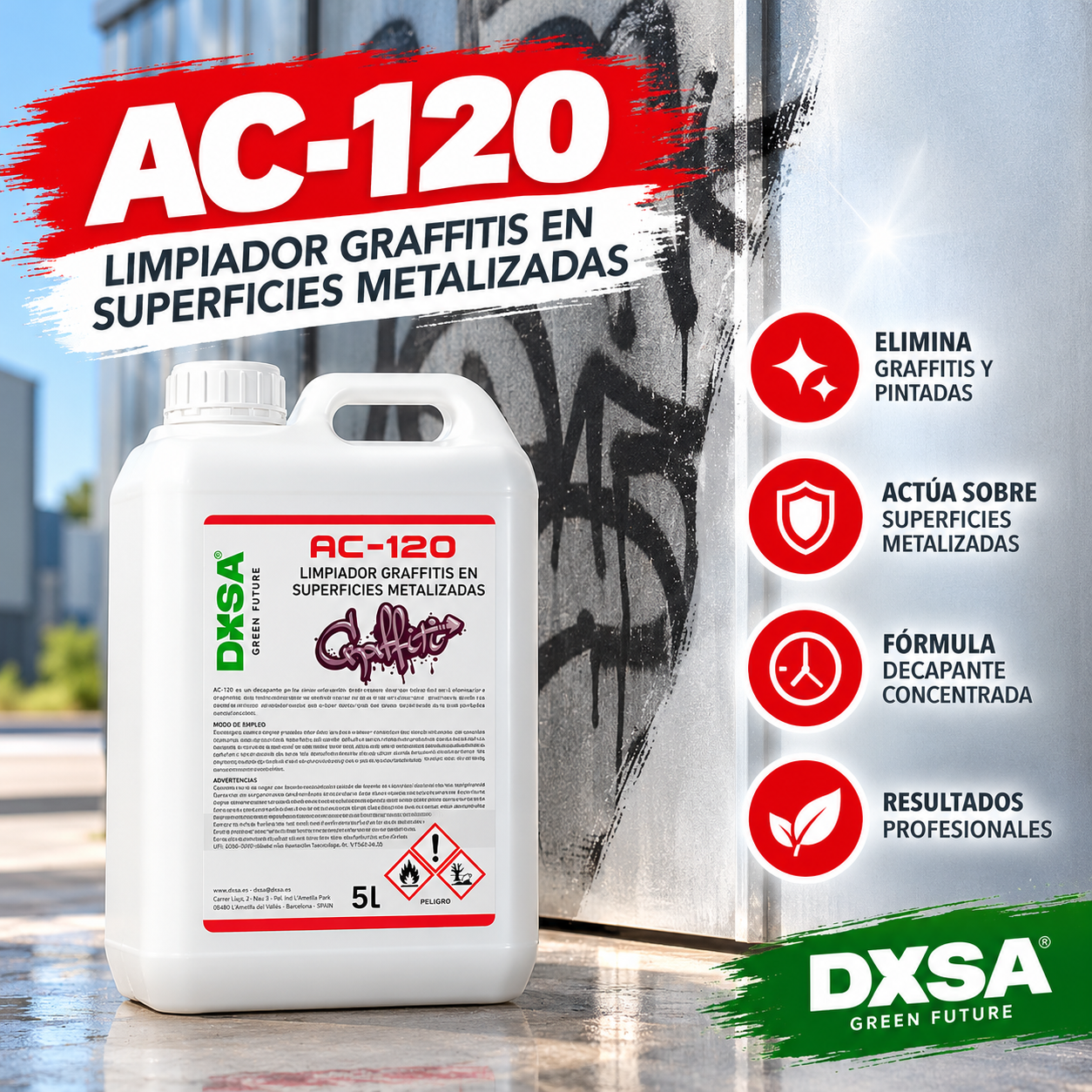 eliminador de graffitis para superficies metalizadas