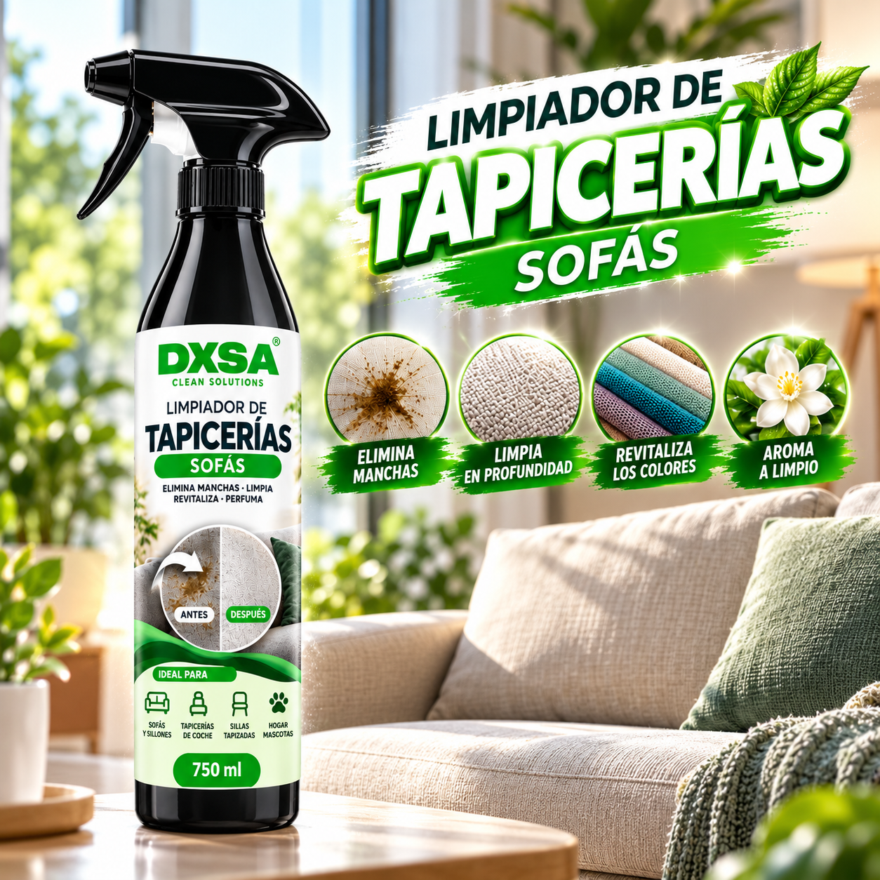 limpiador de tapicerías y sofás