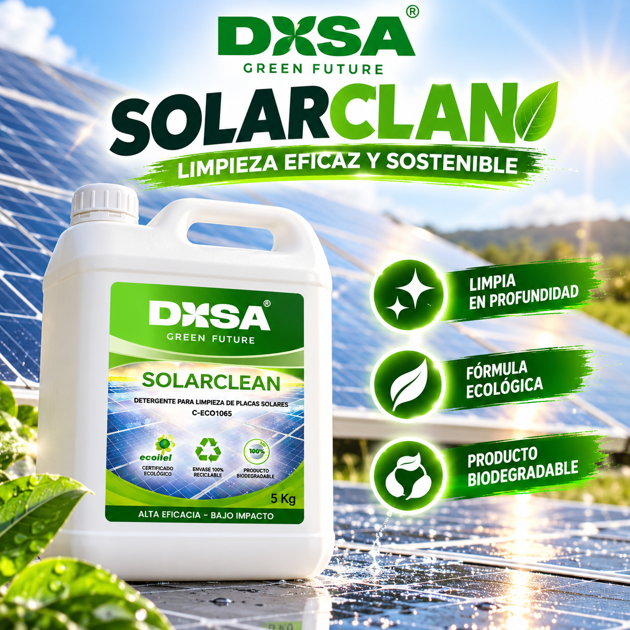 limpiador ecológico de placas solares 
